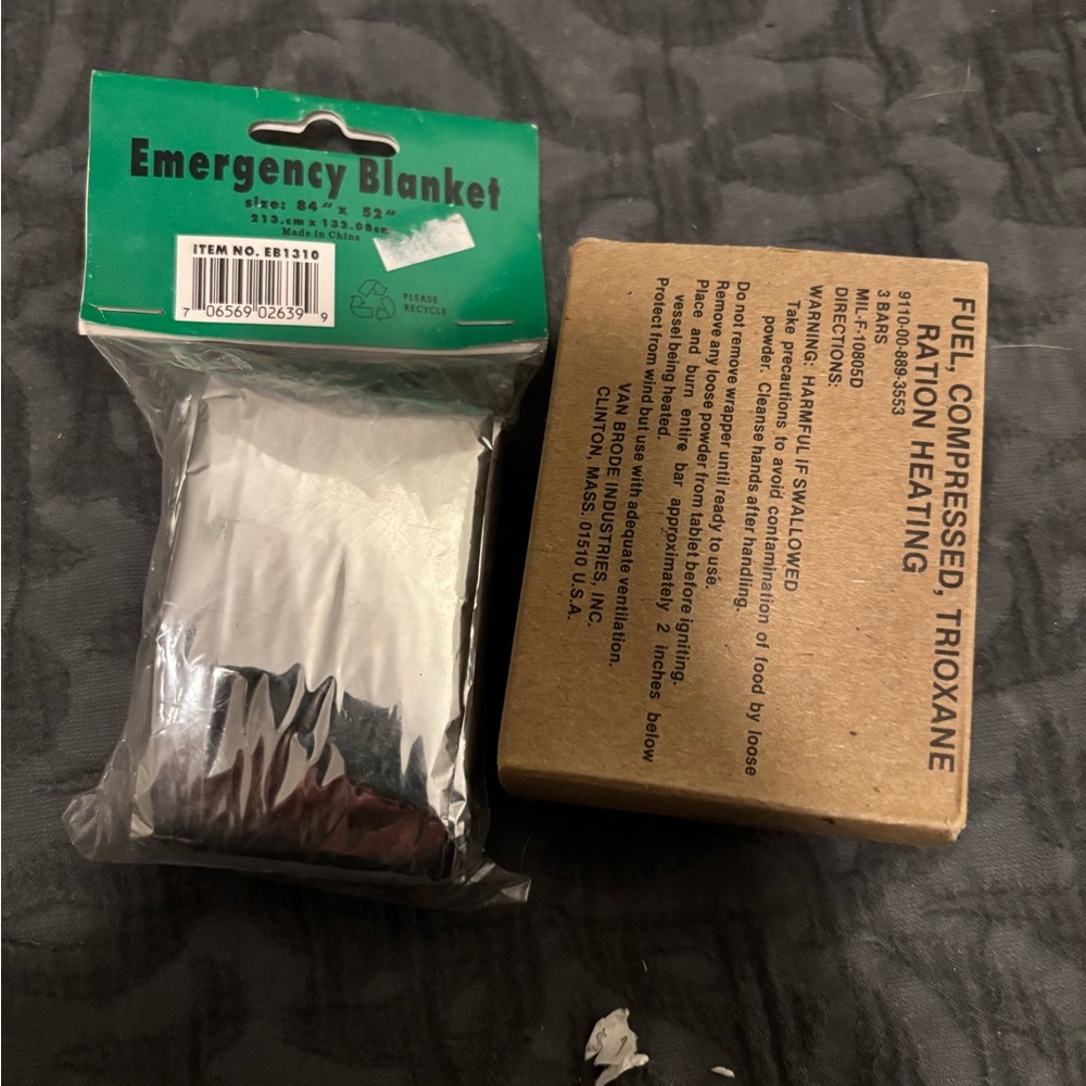Emergency Blanket & Fuel compressed New